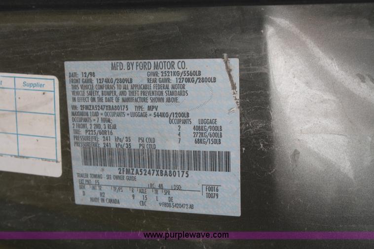image for item A2350 1999 Ford Windstar SE mini van