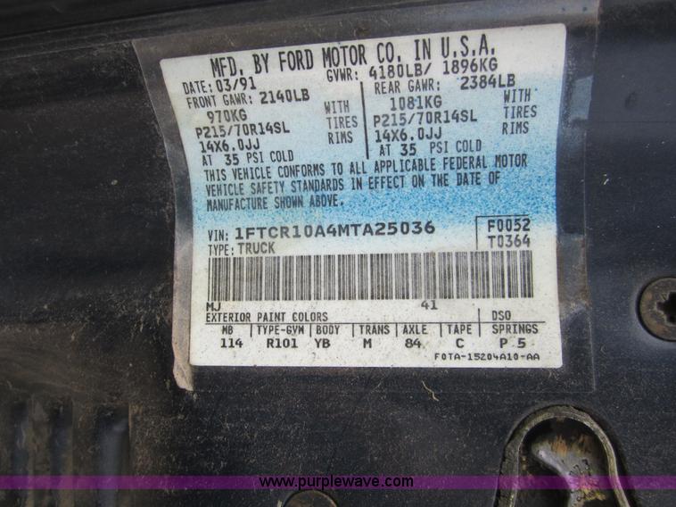 image for item C5008 1991 Ford Ranger XLT pickup truck