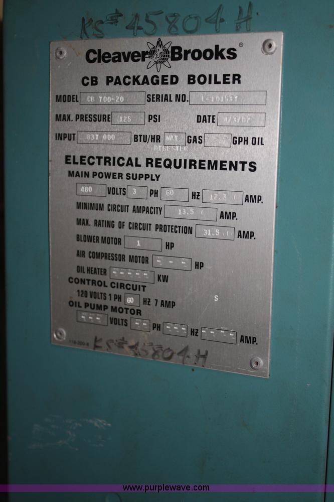 image for item A2364 Cleaver-Brooks boiler