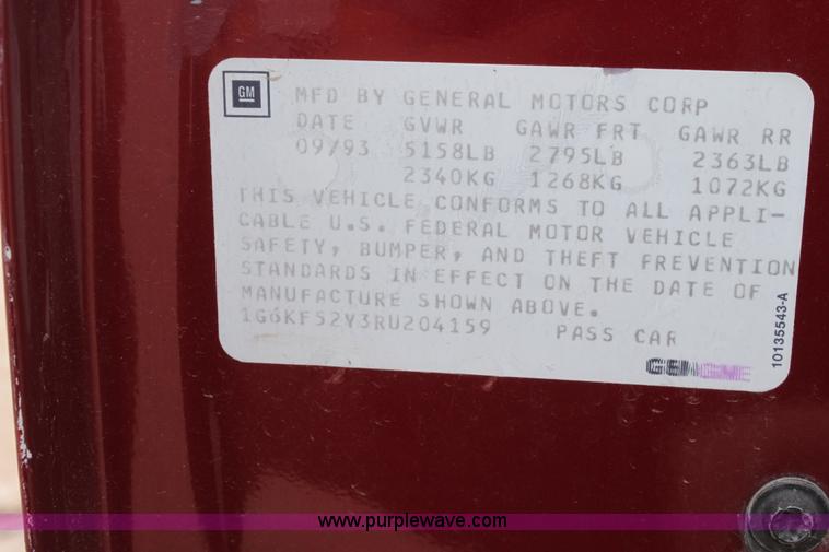 image for item A2742 1994 Cadillac DeVille Concours