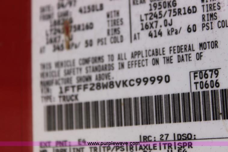 image for item A2746 1997 Ford F250 XL pickup truck