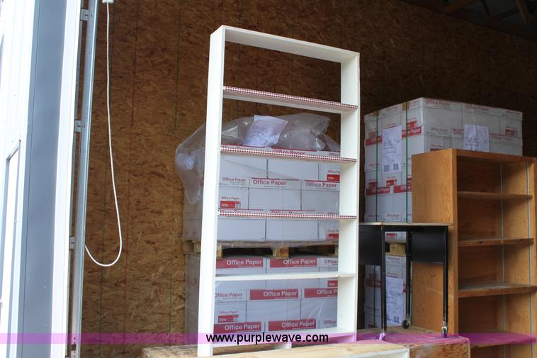 image for item A2812 Assorted wood shelving units and tables