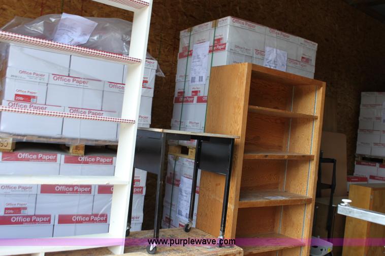 image for item A2812 Assorted wood shelving units and tables