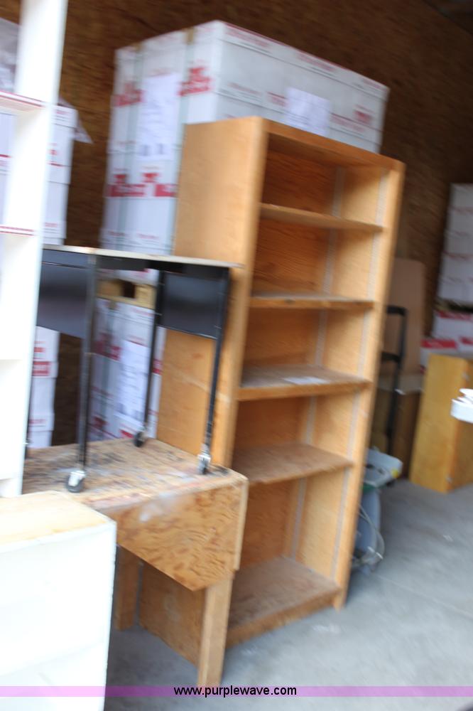 image for item A2812 Assorted wood shelving units and tables