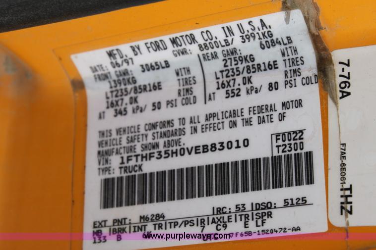 image for item A2833 1997 Ford F350 XL pickup truck