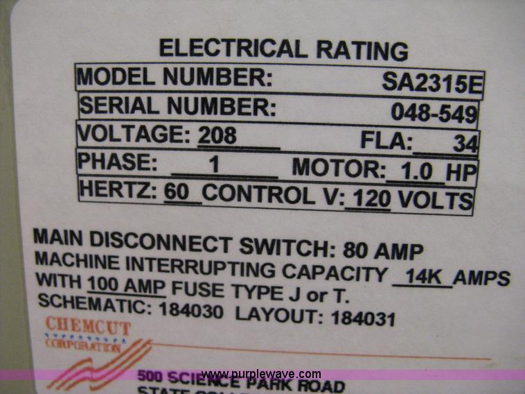 image for item B9542 2008 Chemcut SA2315E chemical etcher