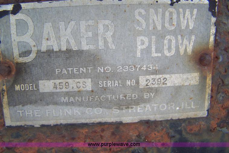 image for item E9297 Baker 459CS snow plow