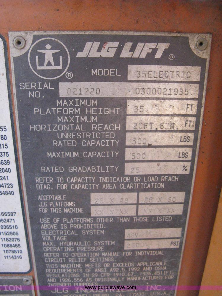 image for item A4306 1995 JLG 35 electric boom lift