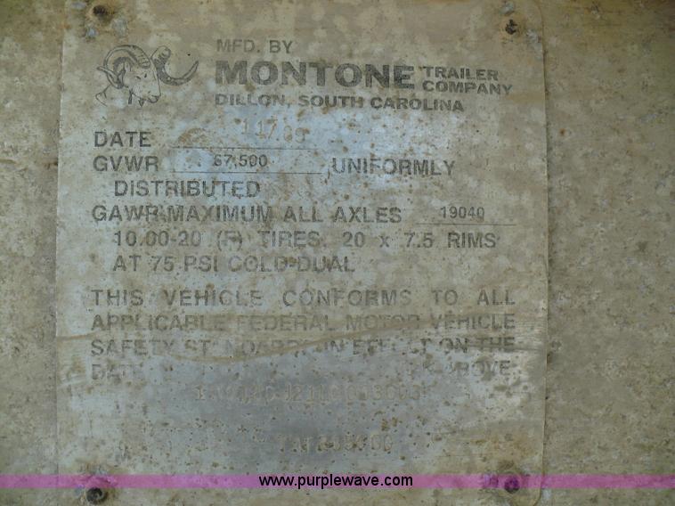 image for item B6006 1990 Montone aluminum end dump trailer