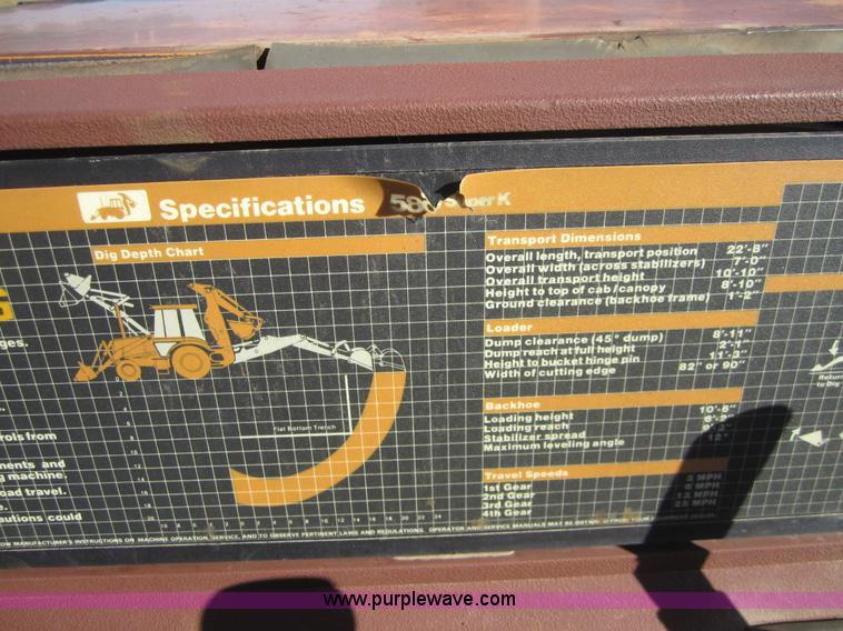 image for item C5007 1991 Case 580 Super K backhoe