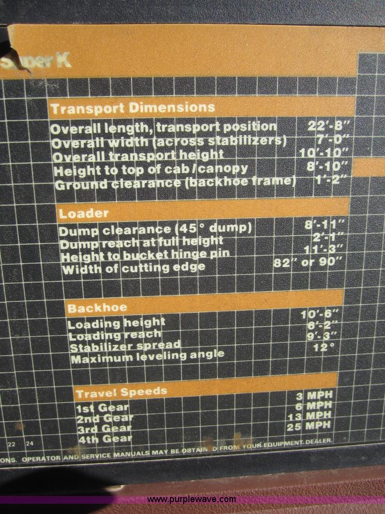 image for item C5007 1991 Case 580 Super K backhoe