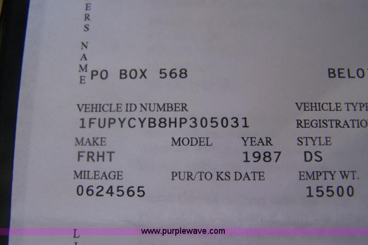 image for item D8504 1987 Freightliner FLC-64T fuel tanker truck