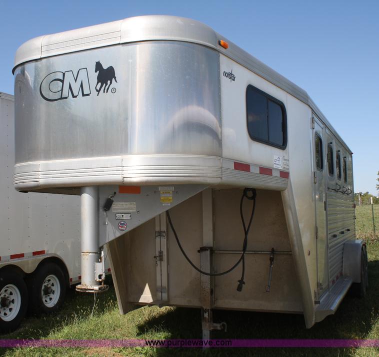 image for item A2375 2004 Norstar Cimarron three horse slant trailer