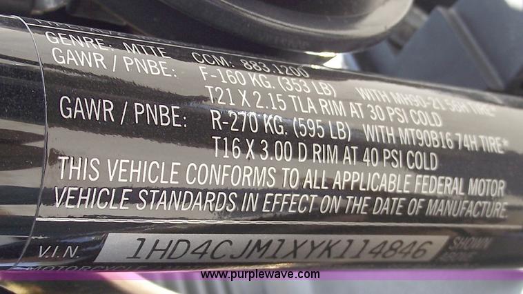 image for item B9171 2000 Harley Davidson Sportster 883 motorcycle