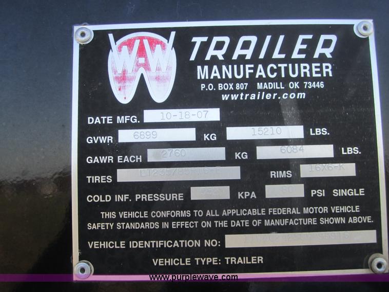 image for item C5019 2008 W-W 32' enclosed cargo trailer