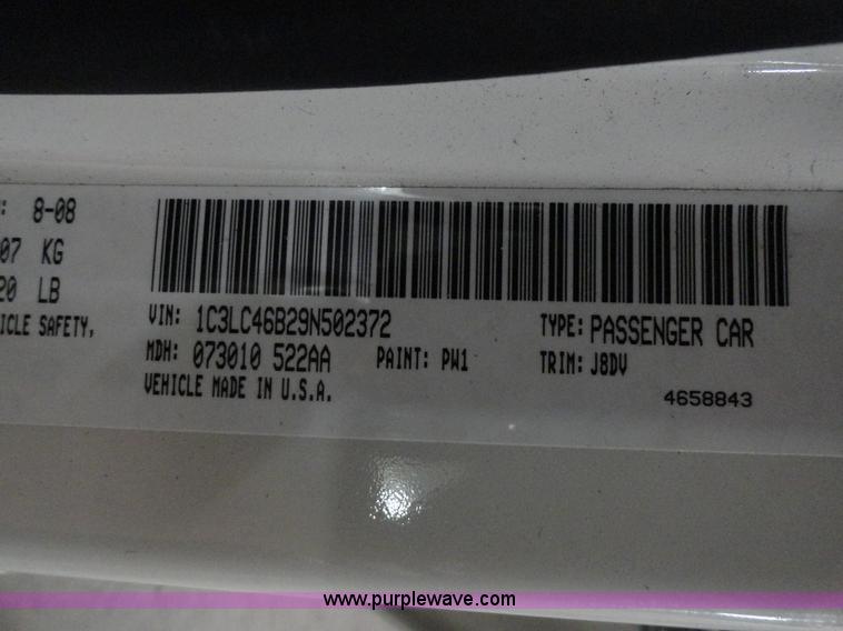 image for item A3195 2009 Chrysler Sebring LX