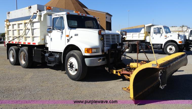 image for item A2413 1995 International 4900 tandem axle dump truck with plow and spreader