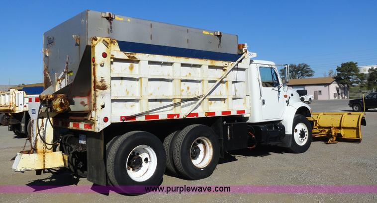 image for item A2413 1995 International 4900 tandem axle dump truck with plow and spreader