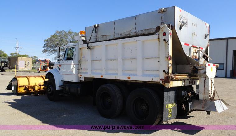 image for item A2421 1992 International 4900 tandem axle dump truck with plow and spreader