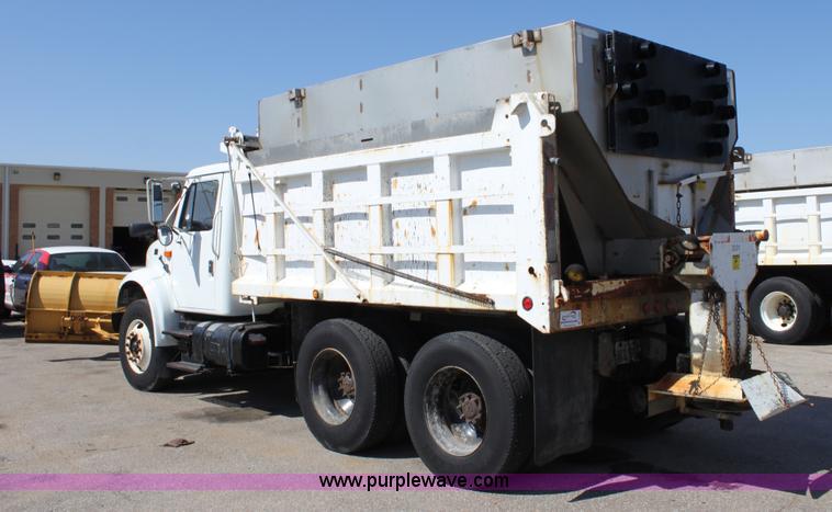 image for item A2892 1995 International 4900 tandem axle dump truck with plow and spreader