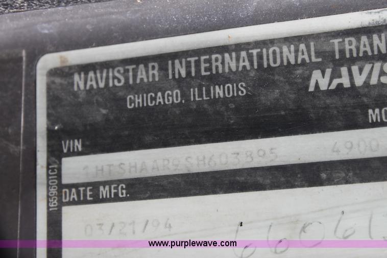 image for item A2892 1995 International 4900 tandem axle dump truck with plow and spreader