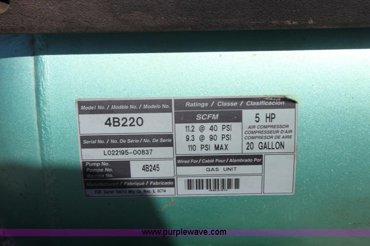 image for item A2920 Speedaire 20 gallon air compressor