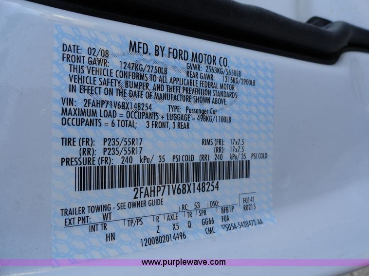 image for item A3115 2008 Ford Crown Victoria Police Interceptor