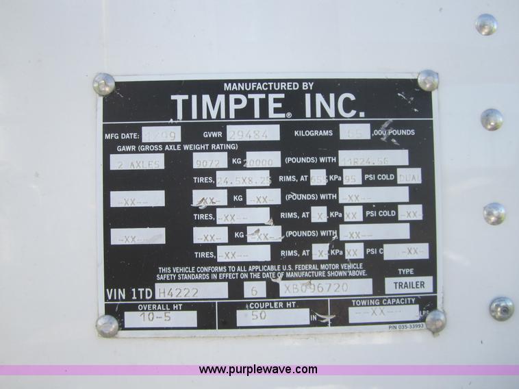 image for item C5030 1999 Timpte 42' grain trailer