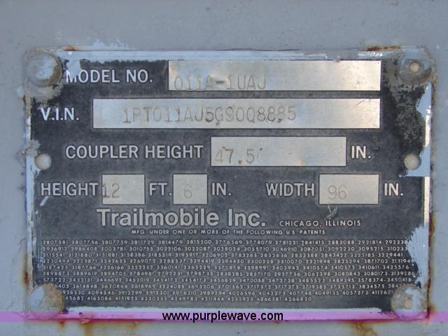 image for item A1486 1986 Trailmobile 45' semi trailer