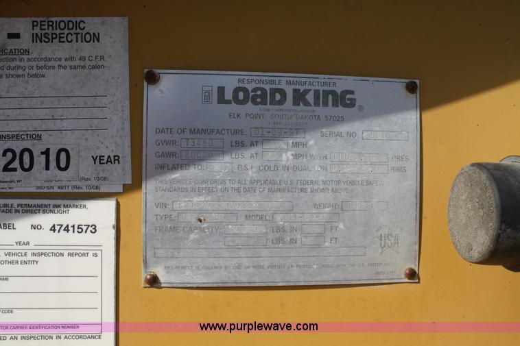 image for item A2461 1997 Load King 2060 belly dump trailer