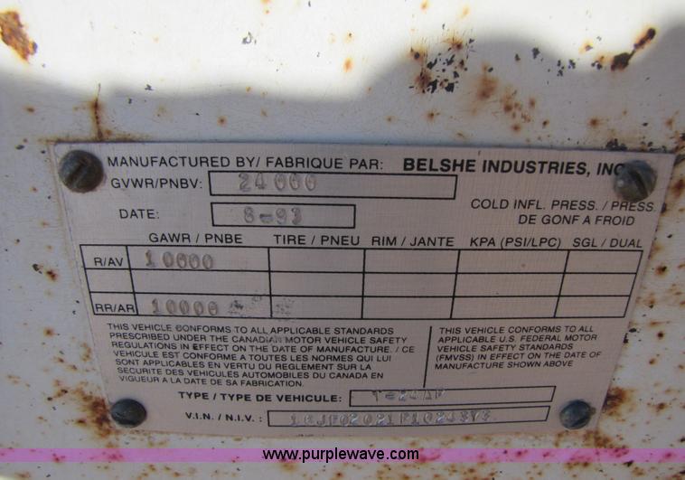 image for item A4630 1993 Belshe T-24AP 24' flatbed trailer