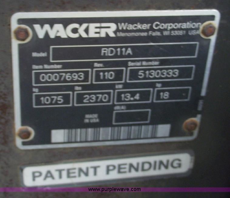 image for item C5587 Wacker RD11A vibratory roller