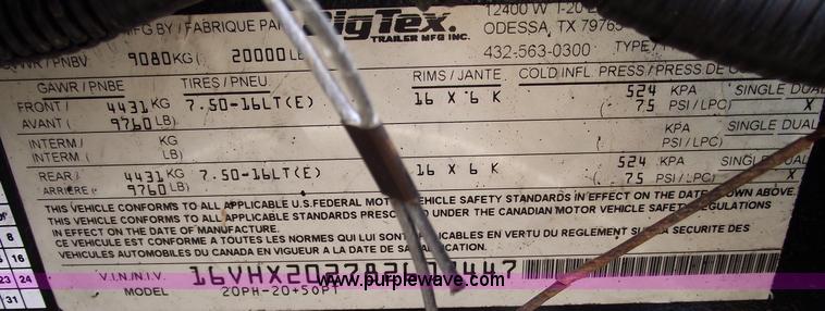 image for item C5598 2008 Big Tex 25' tandem axle trailer