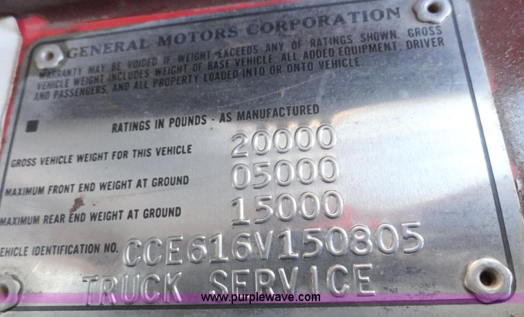 image for item A3251 1976 Chevrolet C50 dump truck with hoist