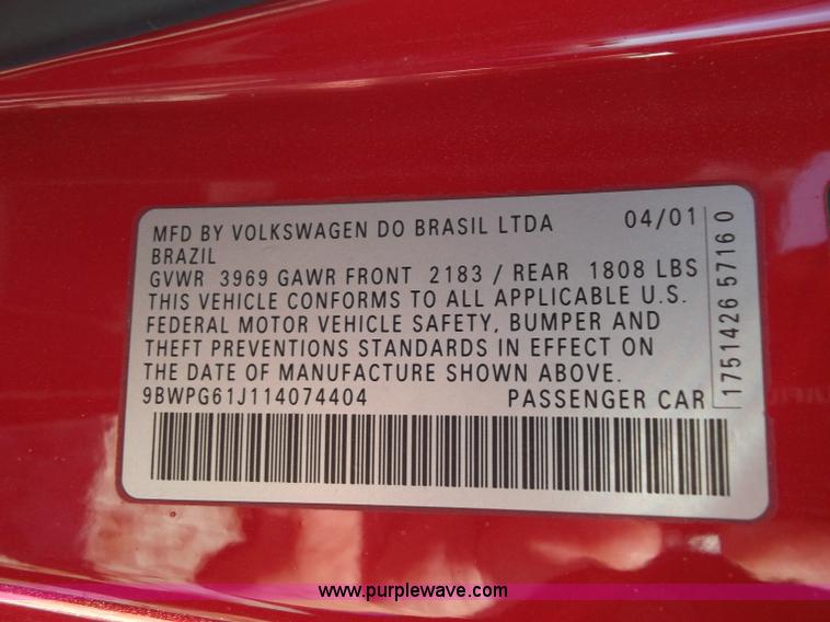 image for item B5022 2001 Volkswagen GTI GLX VR6