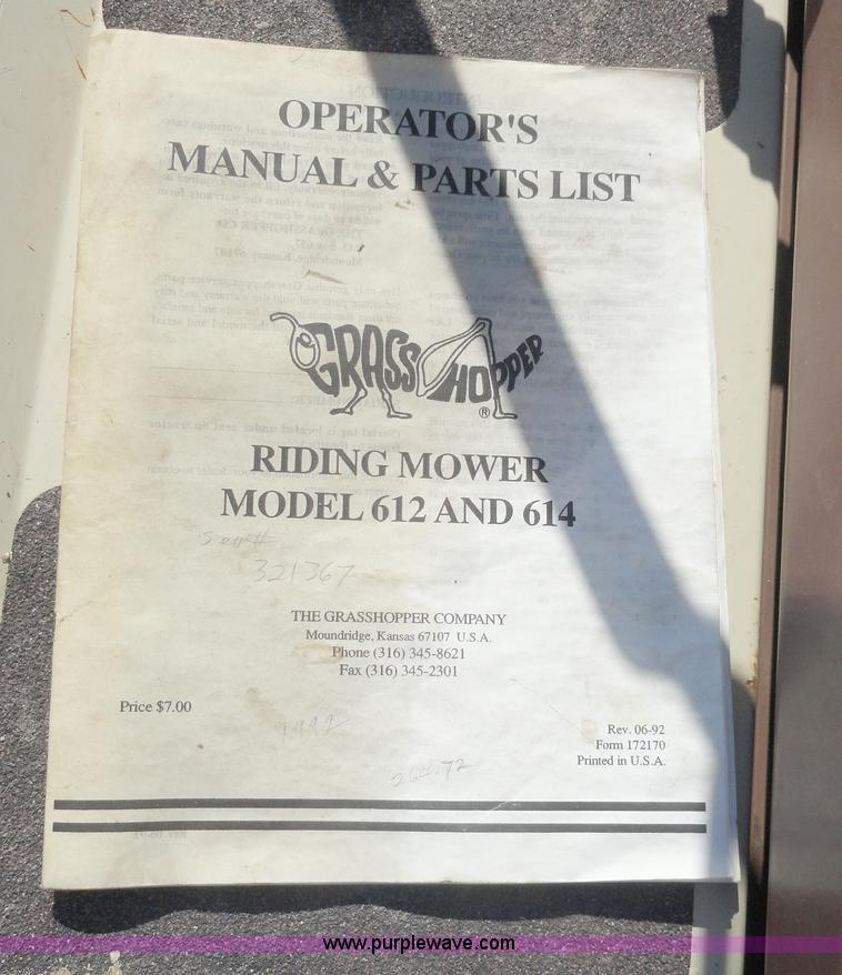 image for item F9458 Grasshopper 614 zero turn mower