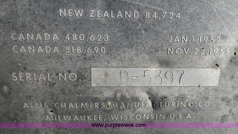 image for item A3126 Allis Chalmers D grader