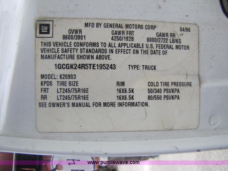 image for item A5021 1996 Chevrolet K2500 pickup truck