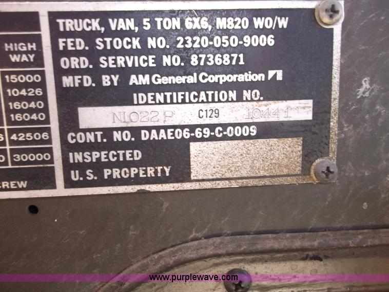 image for item B5021 1975 AMG M820 5T dump truck