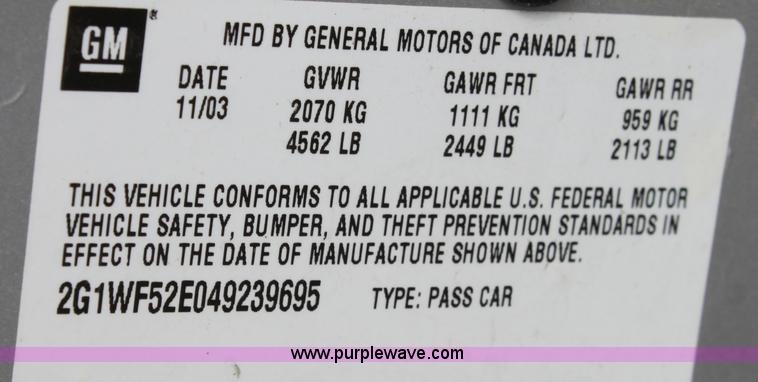 image for item B8609 2004 Chevrolet Impala