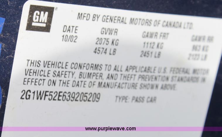 image for item B8611 2003 Chevrolet Impala