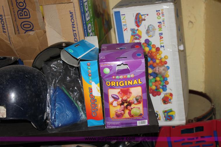 image for item F9906 Assorted baseball equipment and toys