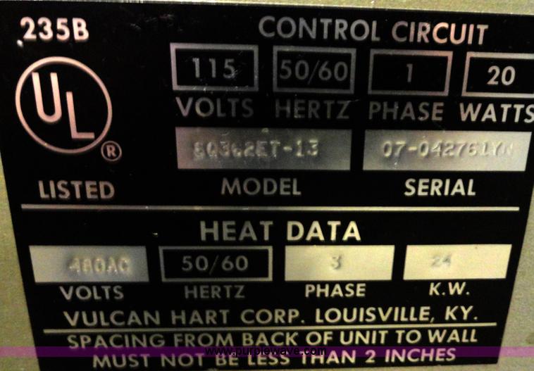 image for item G9024 Vulcan steam quick oven