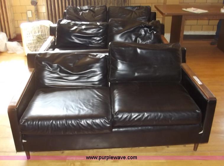 image for item G9347 (3) black vinyl love seats