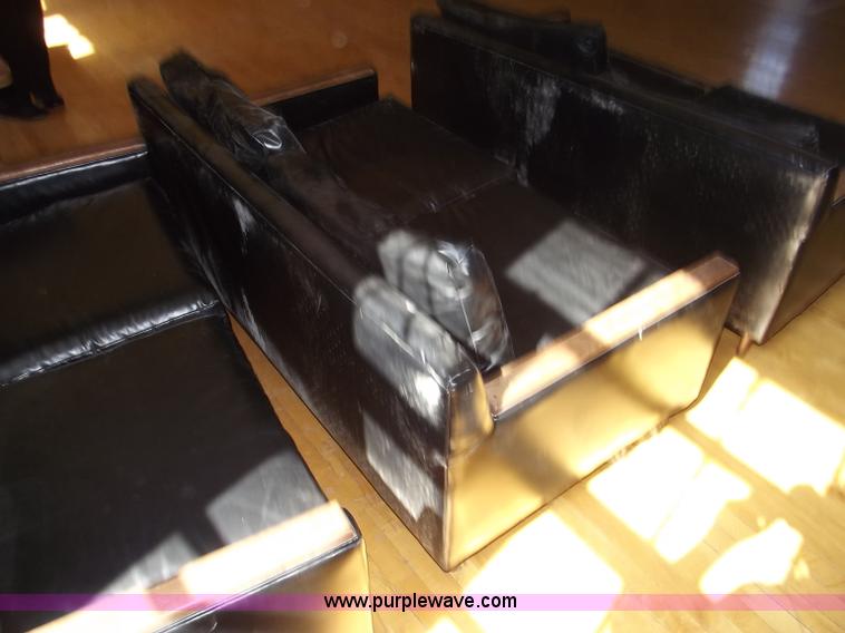 image for item G9347 (3) black vinyl love seats