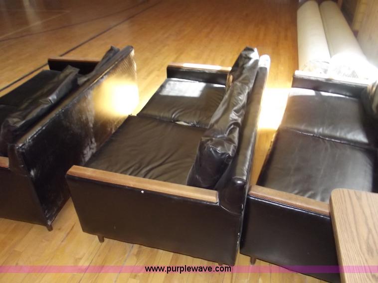 image for item G9347 (3) black vinyl love seats