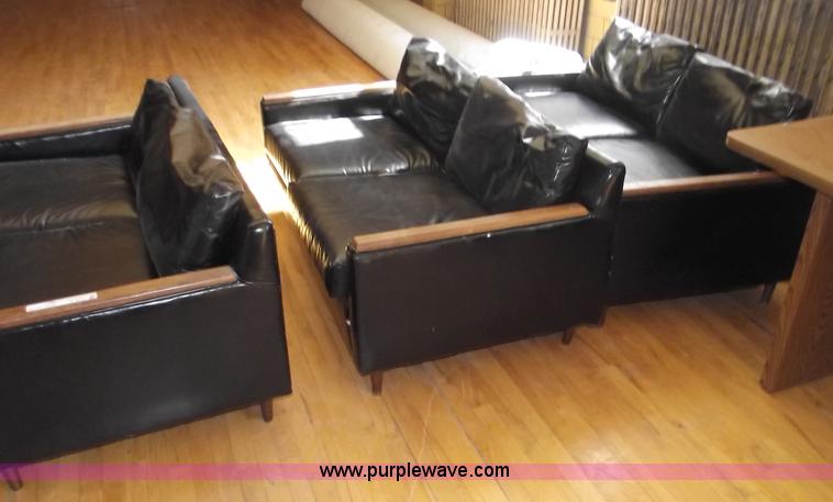 image for item G9347 (3) black vinyl love seats