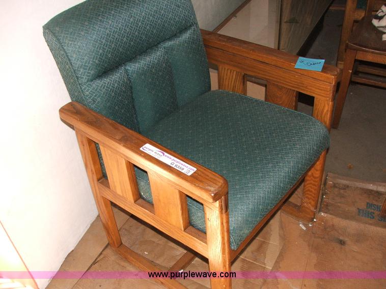 image for item G9359 (4) wood frame office chairs with cushions