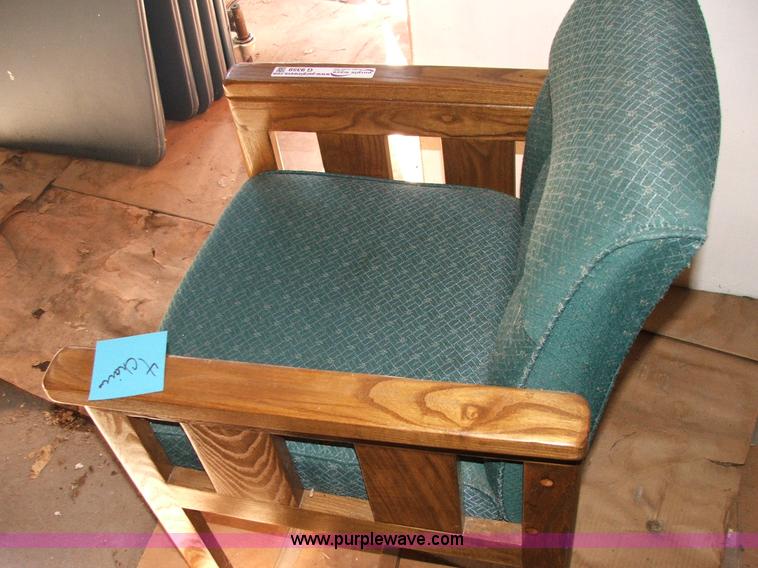 image for item G9359 (4) wood frame office chairs with cushions