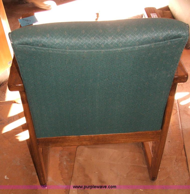 image for item G9359 (4) wood frame office chairs with cushions